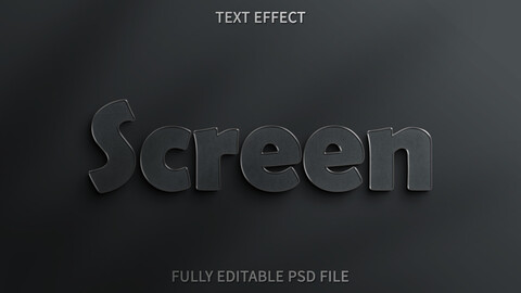 Screen PSD fully editable text effect. Layer style PSD mockup template