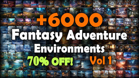 6000 Fantasy Adventure Environment Concept Reference Pack | MEGA Bundle | 4K | v.1