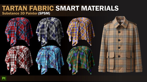 30 TARTAN FABRIC SMART MATERIALS _Substance 3D Painter