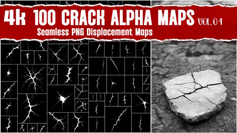 Crack Alpha Maps| PNG Displacement Maps