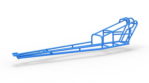 3D printable Frame of old school Front engine dragster Version 3 Scale 1:25