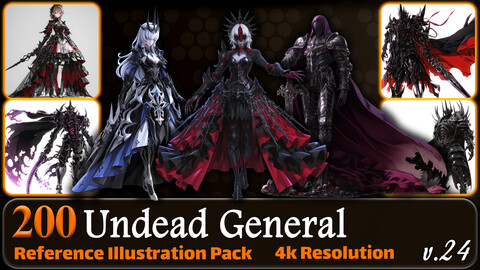 200 Anime Undead General (Full Body) Reference Pack | 4K | v.24