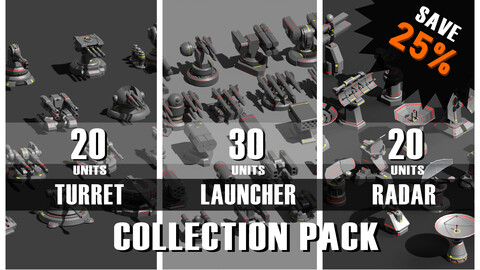 Turret - Launcher - Radar Combo Pack