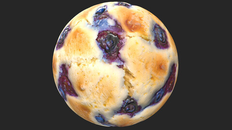 Tileable Blueberry Muffin PBR Texture | Realistic 4K PNG