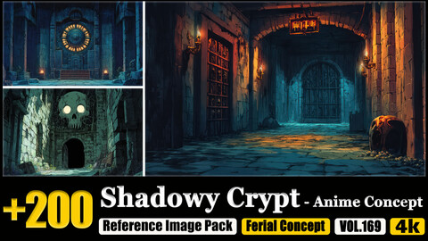 200 Shadowy Crypt - Anime Concept Reference Image Pack v.169 |4K|