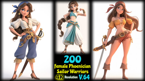 200 Female Phoenician Sailor - 4K Resolution - V.64