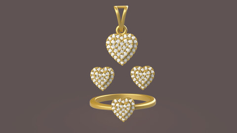 Heart Pendant Set - 0069