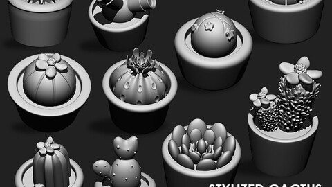 Stylized Cactus IMM Brush Pack (10 in One)