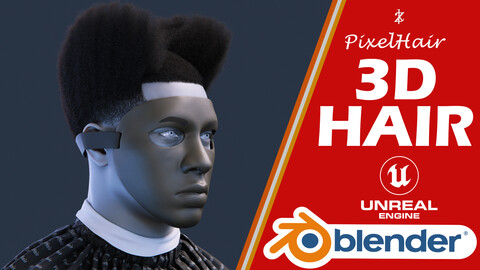 PixelHair Hairstyle - Tyler the Creator (chromakopia) Afro 018 (Hair for blender/ unreal engine / metahuman) Afro hair | Kinky hair | 4c Hair | African / African American Hair