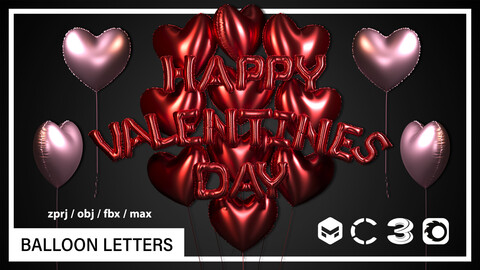 BALLOON LETTERS (CLO3D, MD PROJECTS+OBJ+FBX+.max)