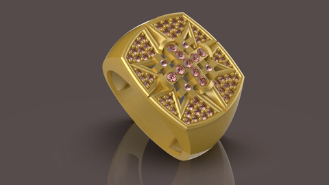 Gents Cross Ring - 0022