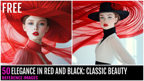 50 ELEGANCE IN RED AND BLACK CLASSIC BEAUTY-FREE PACK