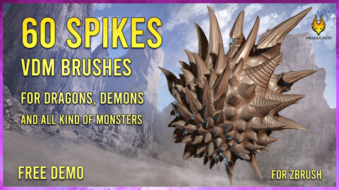 60 VDM spikes Zbrush brushes for dragons, demons and other monsters