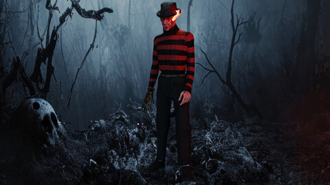 Freddy Krueger Low-poly | Rigged 3D model