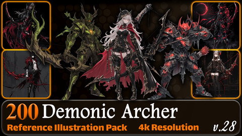 200 Anime Demonic Archer (Full Body) Reference Pack | 4K | v.28