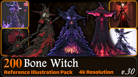 200 Anime Bone Witch (Full Body) Reference Pack | 4K | v.30