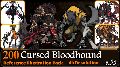 200 Anime Cursed Bloodhound (Full Body) Reference Pack | 4K | v.35