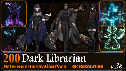 200 Anime Dark Librarian (Full Body) Reference Pack | 4K | v.36