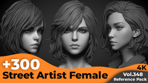 +300 Street Artist Female Head Sculpt Reference Images(4k)