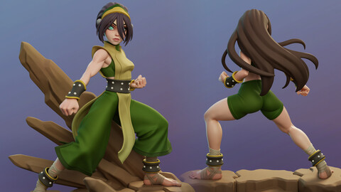 Toph Beifong, 3D Print STL, Render Images/Videos, Marmoset Viewer Files