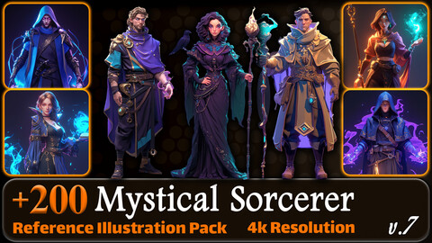 200 Mystical Sorcerer Reference Pack | 4K | v.7