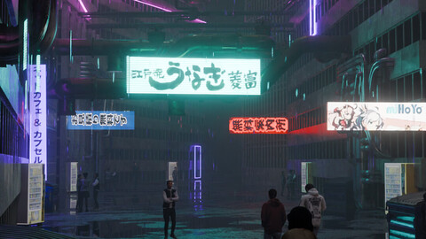 CyberPunk Alleyway Blender Project Files