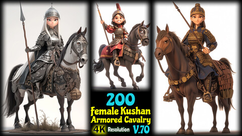 200 Female Kushan Armored Cavalry - 4K Resolution - V.70