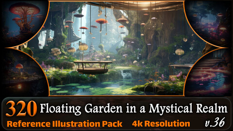 320 Floating Garden in a Mystical Realm Reference Pack | 4K | v.36