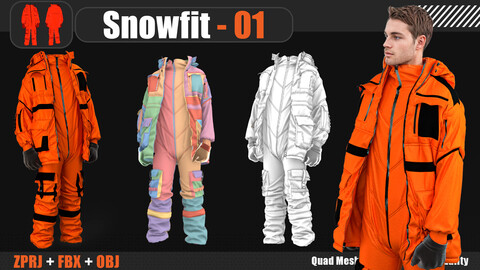 Snowfit - 01  High-Quality Winter Outfit 3D Model