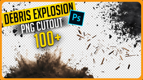 100+ PNG Cutout Debris Explosion Effects - Resource Photo Pack for Concept Art