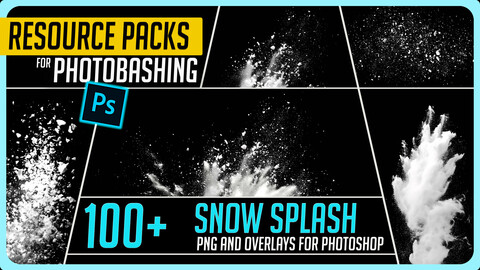 100+ PNG Cutout Snow Splash Effects - Resource Photo Pack for Concept Art