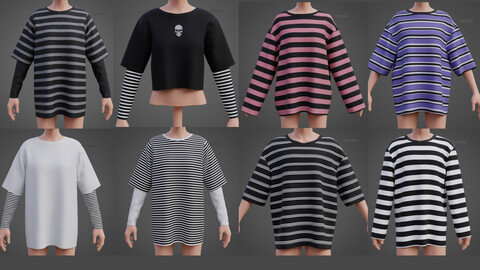 3D Shirts Collection - Unisex Stripes Shirt Harajuku T-shirt Goth Sweatshirts Collection