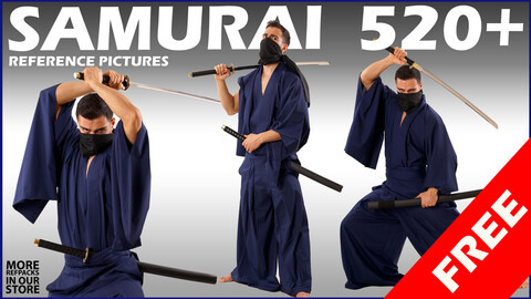 520+ Samurai Poses Reference Pictures. Free Pack(100% discount code in description)