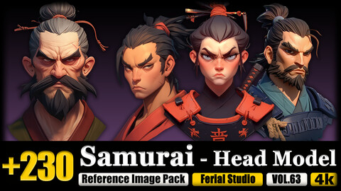 230 Samurai - Head Model Reference Image Pack v.63 |4K|