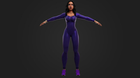 Stylized Yoga Female Character  Game Ready 3D Model