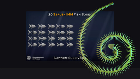 20 [NEW] ZBrush Insert Mesh Brushes for 3D Sculpting & Game Art - Fish Bones IMM Pack – Blender