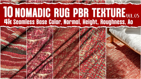 Nomadic woven Fabric|4K Seamless PNG PBR Textures