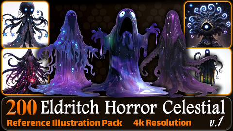 200 Anime Eldritch Horror Celestial (Full Body) Reference Pack | 4K | v.1