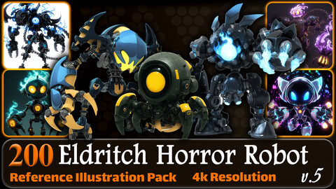 200 Anime Eldritch Horror Robot (Full Body) Reference Pack | 4K | v.5