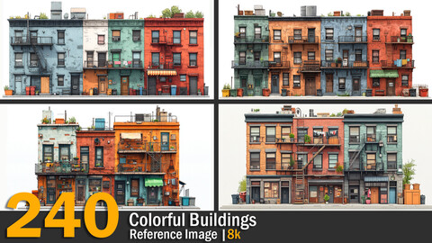 Colorful Buildings | Reference Images | 8K