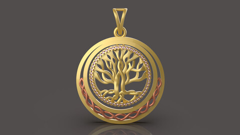 Diamond Tree Pendant - 0024