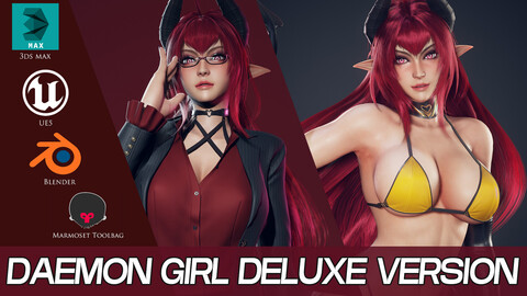 Daemon Girl Deluxe Version - Game Ready