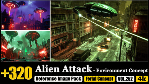 320 Alien Attack - Environment Concept Reference Image Pack v.252 |4K|