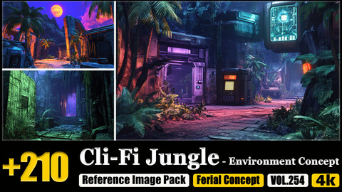 210 Cli-Fi Jungle - Environment Concept Reference Image Pack v.254 |4K|