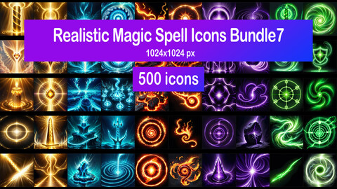 Realistic Magic Spell Icons Bundle7