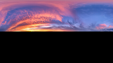 Unclipped HDRi Sky with Vibrant Sunset Clouds