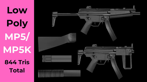 Low Poly MP5/ MP5K - Game Ready