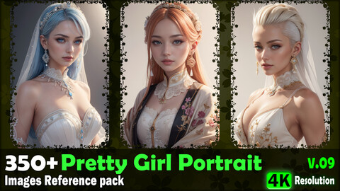 350+ Pretty Girl Portrait Images Reference Pack - 4K Resolution - V.09