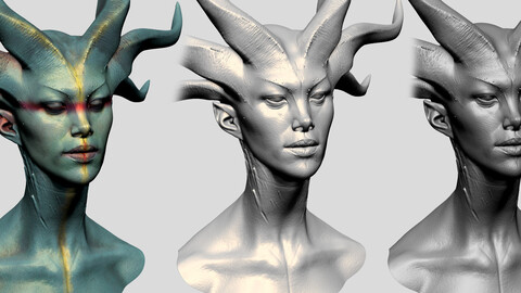 Female Creature Bust - For Educational Use