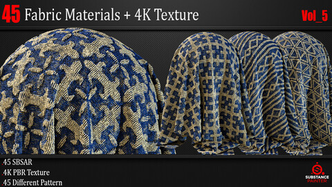 45 Wavy hemp fabric + 4K PBR Texture Vol_05